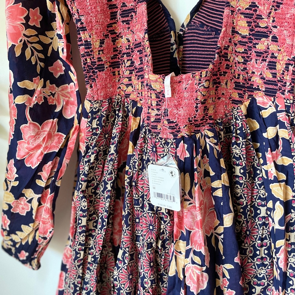 NEW Free People A New Way Maxi Dress In Navy Combo Floral - Picture 9 of 13